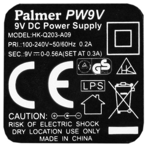 Palmer Pro PW 9 V Standard 9 V Netzteil
