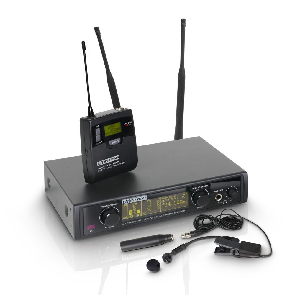 LD Systems WIN 42 Serie - Funkmikrofon System mit Belt Pack und Blasinstrumenten Mikrofon