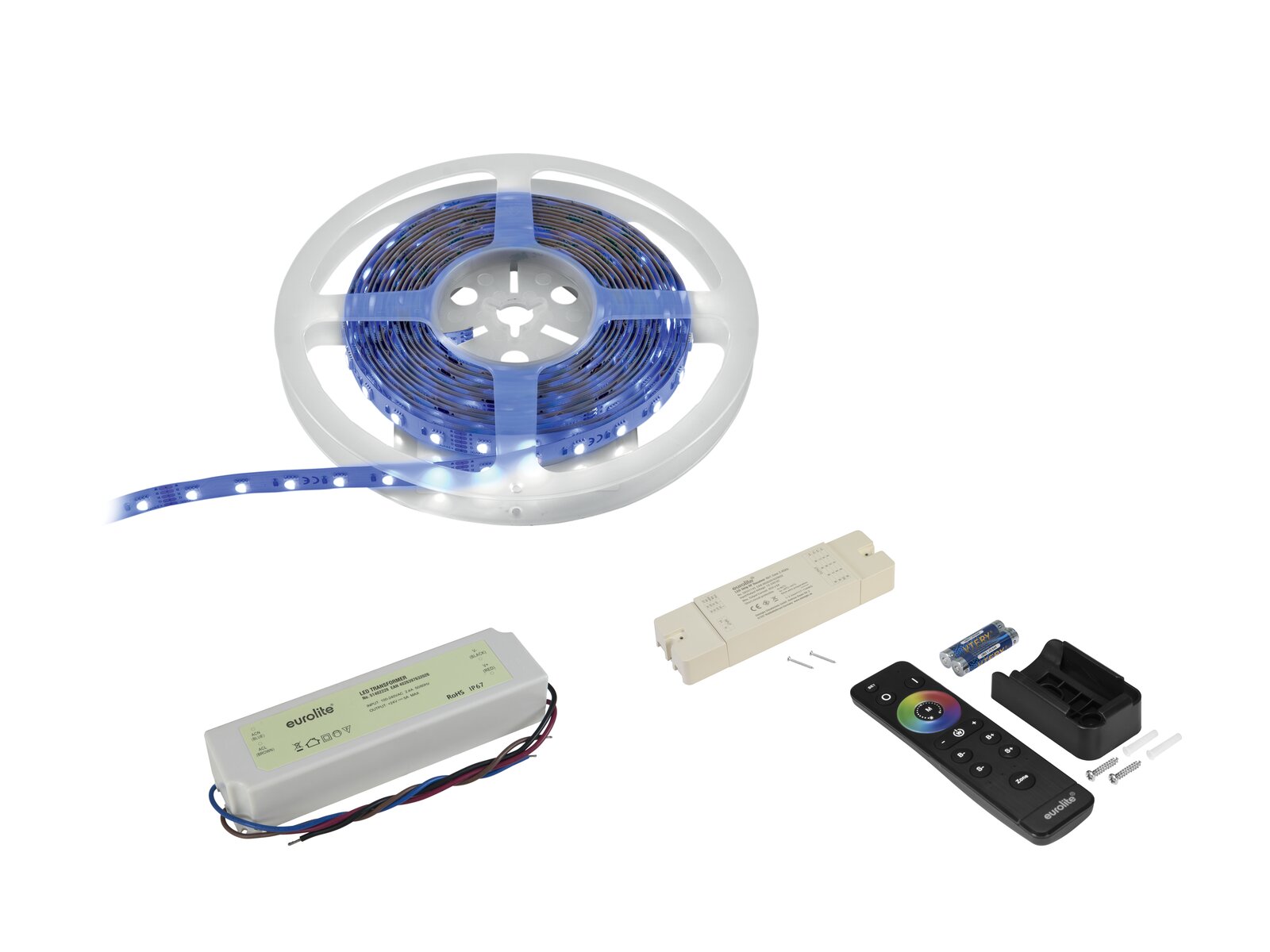 Eurolite Set LED Strip 300 5m RGBWW + RF Controller + Trafo 24V