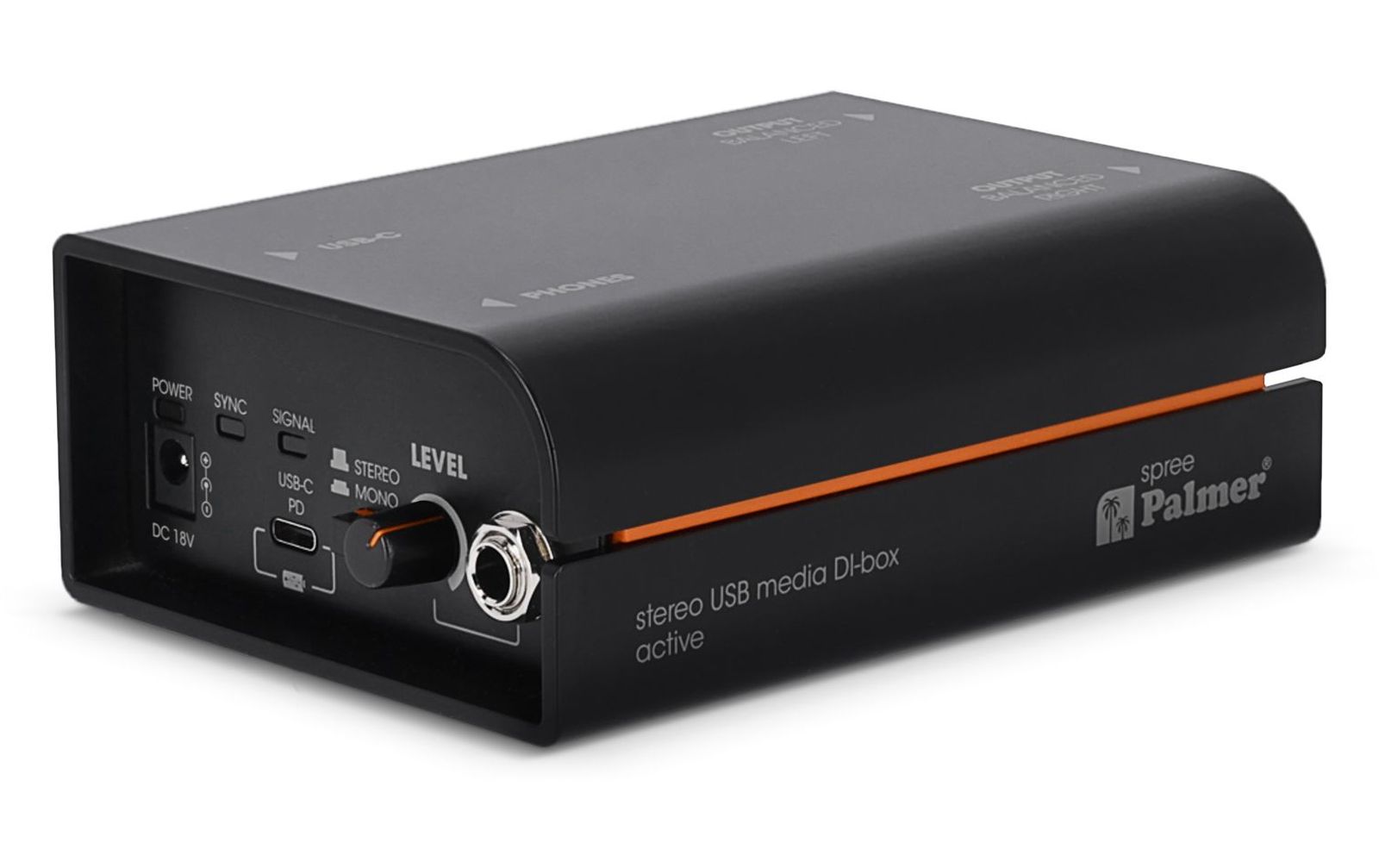 Palmer RIVER spree - Aktive Stereo-Media-DI-Box mit USB-C