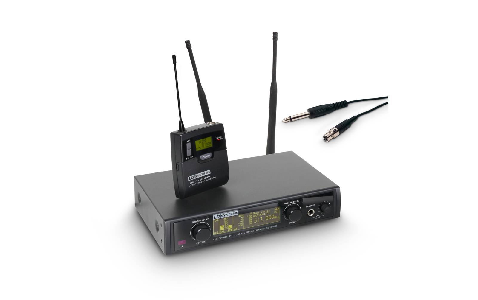 LD Systems WIN 42 BPG B 5 Funkmikrofon System mit Belt Pack und Gitarrenkabel Band 5 584 - 607 MHz