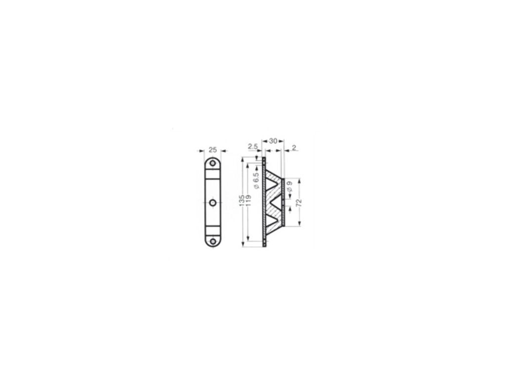 Adam Hall 87710 Harter Schwingmetallpuffer für 87700 19" Schock Mount Rahmen