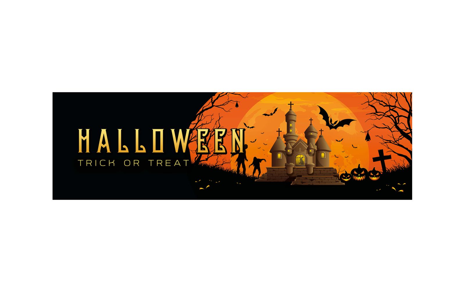 Europalms Halloween Banner, Geisterhaus, 300x90cm