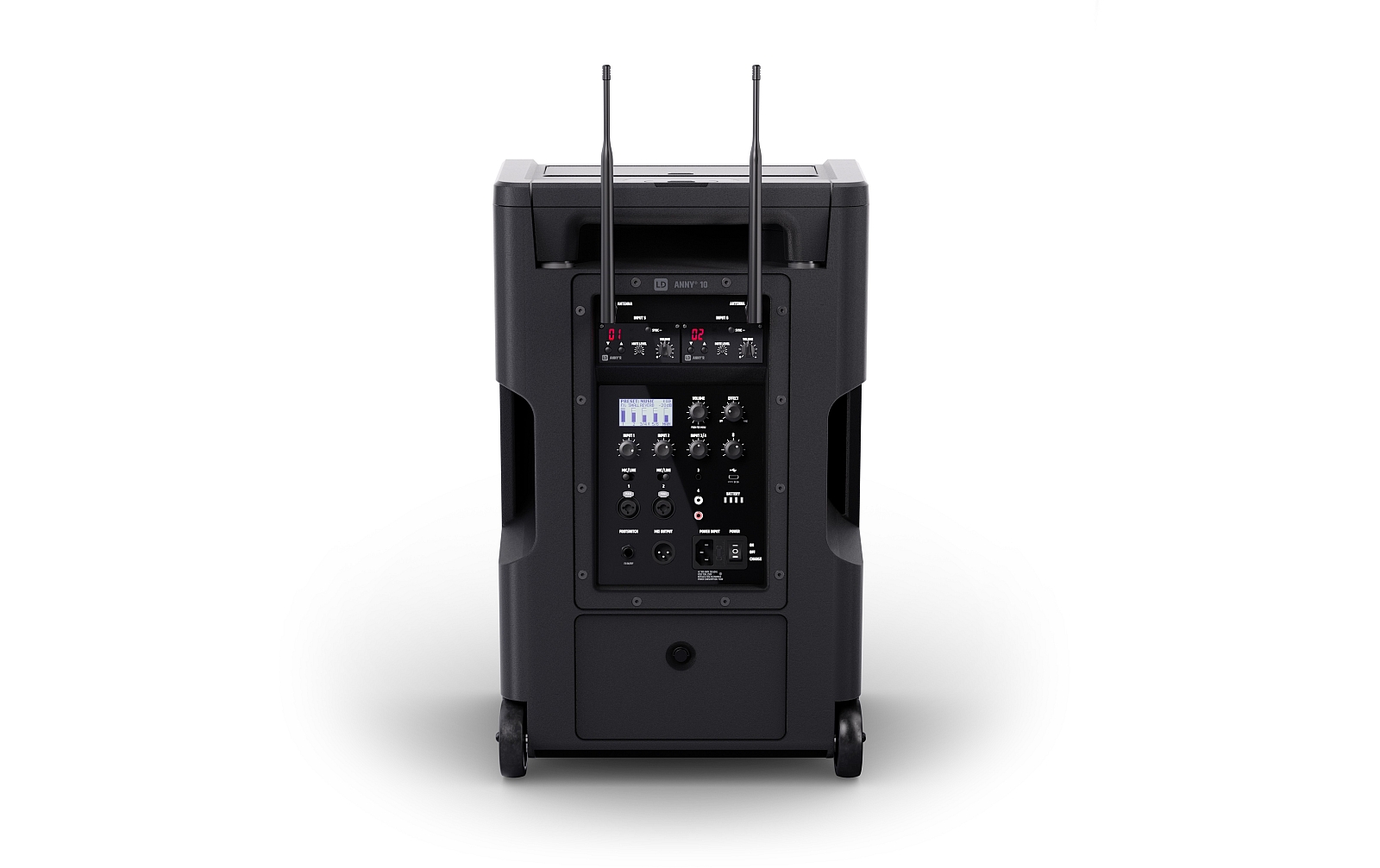 LD Systems ANNY® 10 BPH 2 B8 - 10" Mobiler Bluetooth® PA-Lautsprecher mit Akku, Mixer und 2x Headset-Mikrofon (inkl. Taschensender)