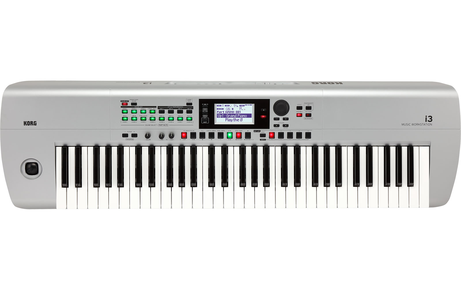 Korg i3 Workstation mit 61 Tasten, silber
