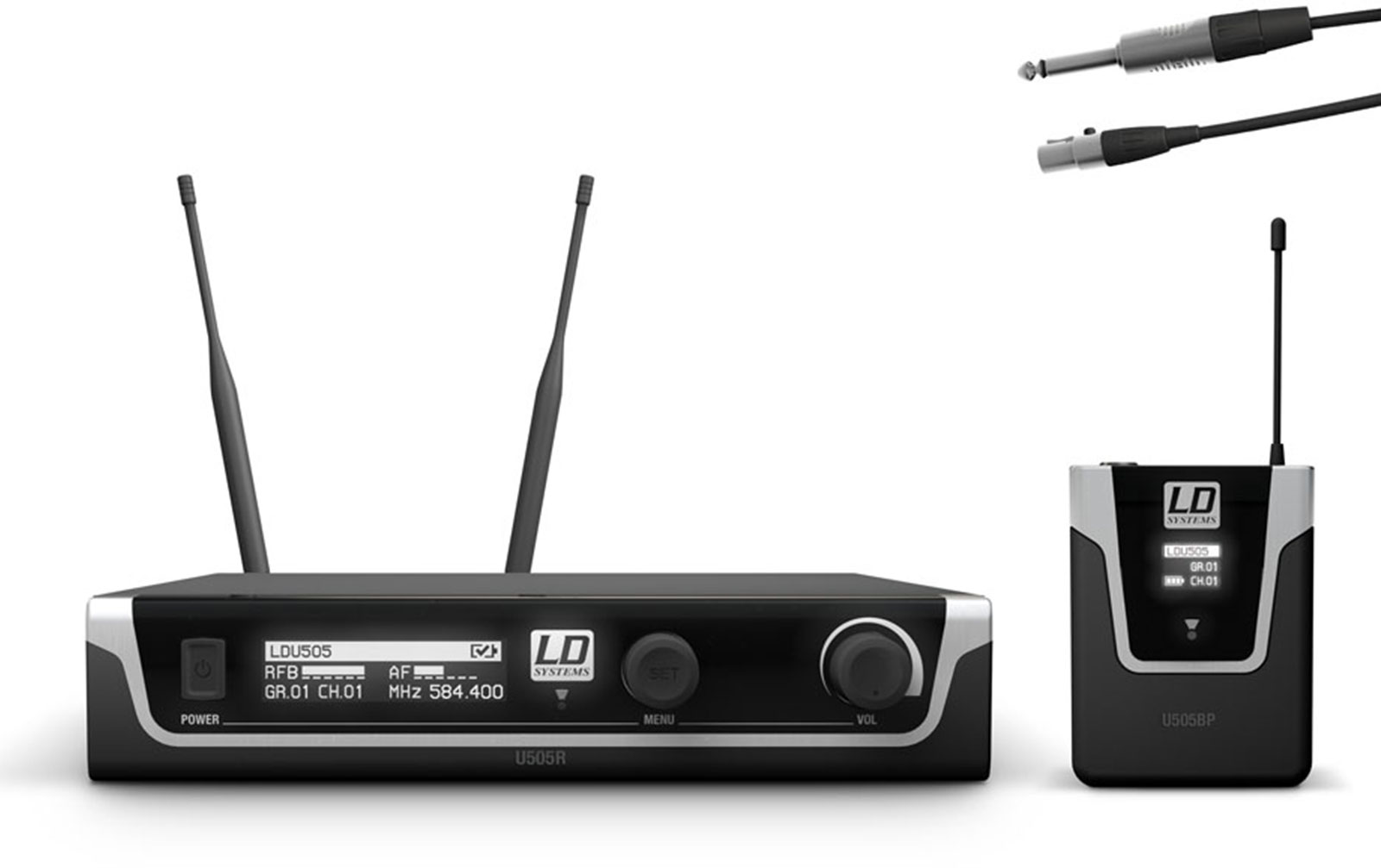 LD Systems U505 BPG Funkmikrofon System mit Bodypack und Gitarren Kabel