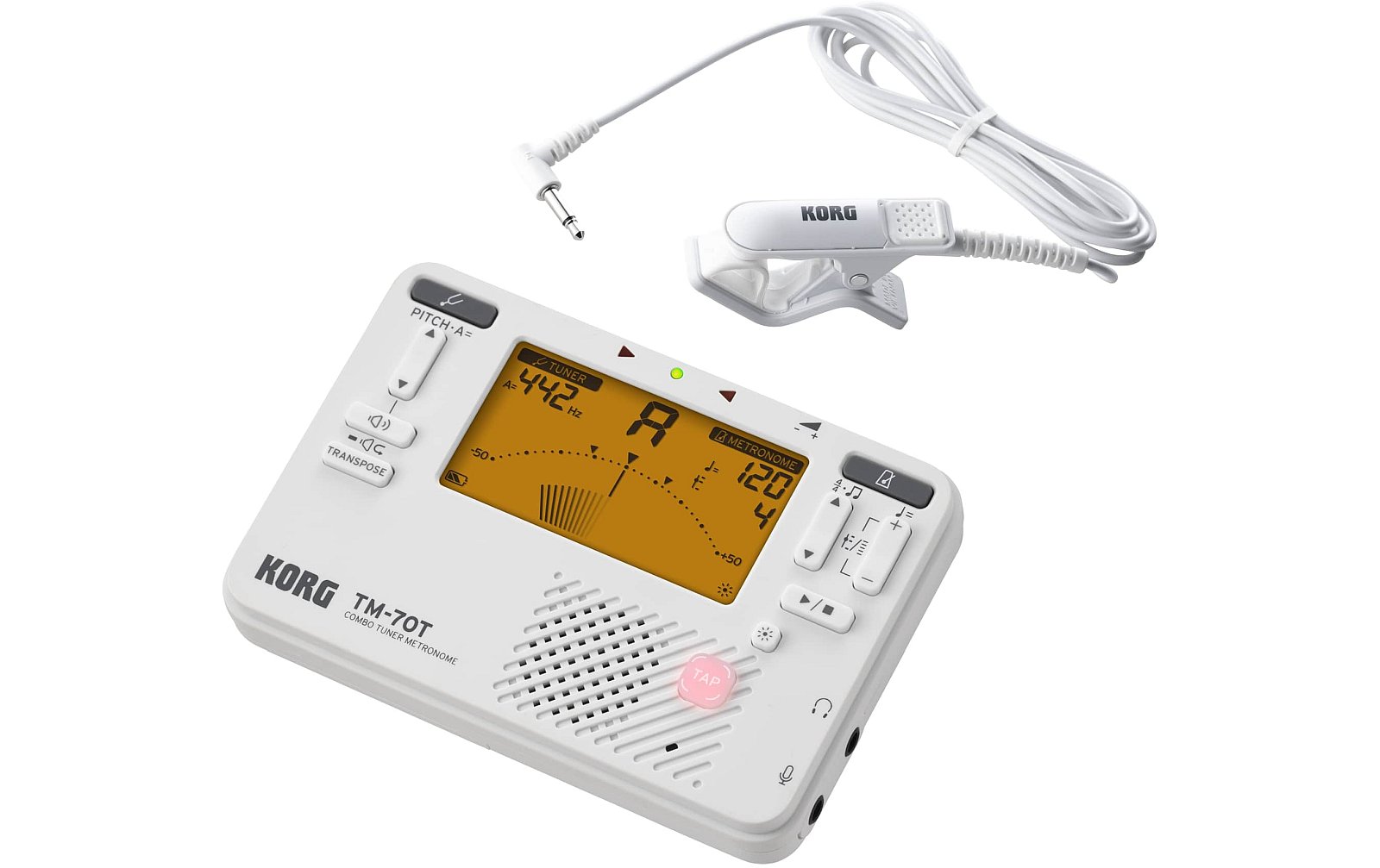 Korg TM-70 Metronom, Stimmgerät inkl. CM400 weiß