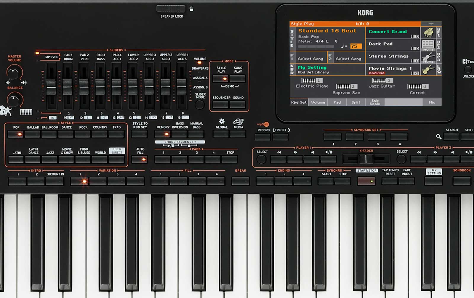 Korg Pa4X 76 International & Lautsprechersystem