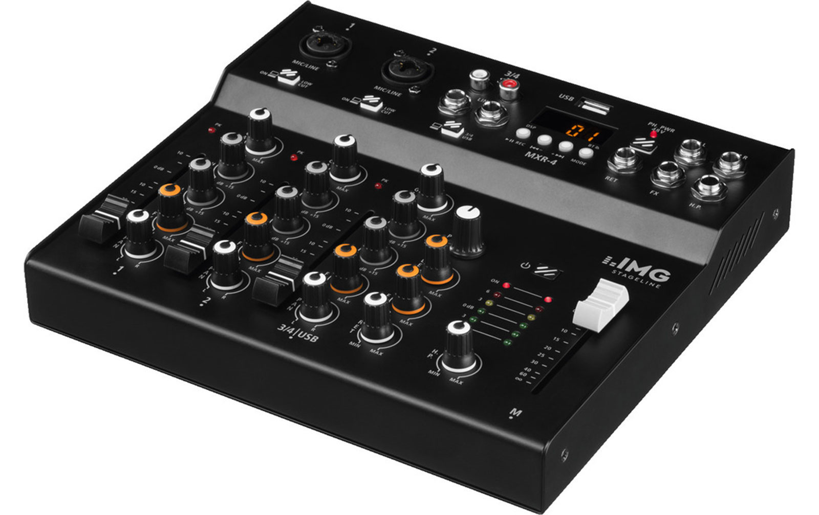 IMG Stageline MXR-4 4-Kanal Audio Mischpult
