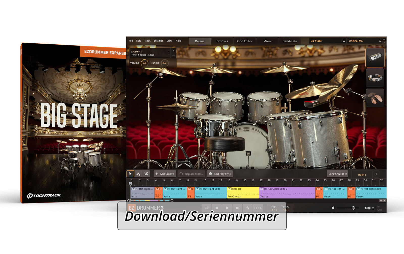 ToonTrack EZdrummer Big Stage EZX (Licence Key)