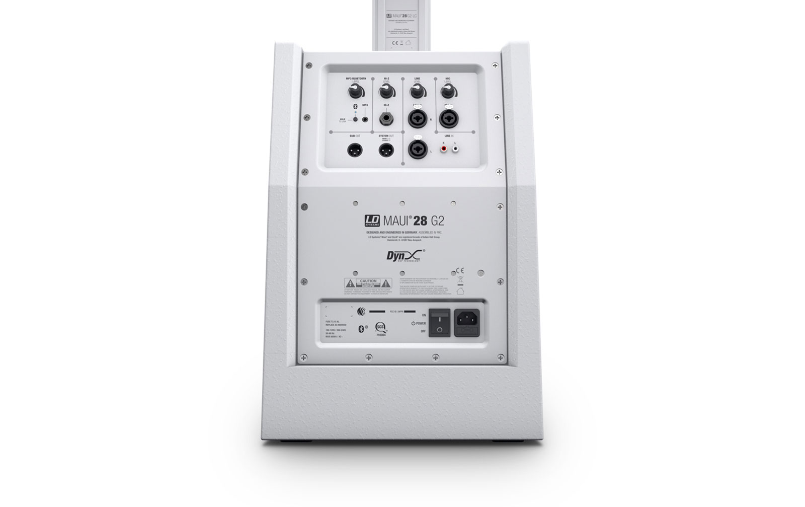 LD Systems MAUI 28 G2 W Kompaktes Säulen PA System aktiv mit Mixer und Bluetooth weiß