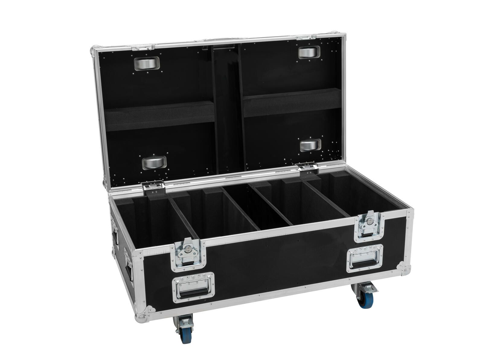 Roadinger Flightcase HIGHLINE 4x Multiflood Pro IP SMD RGBW Strobe/Wash MK2, mit Rollen