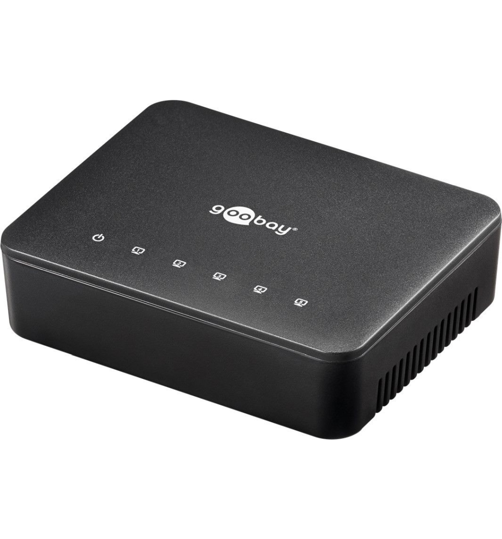 Goobay 5 Port Netzwerk-Switch, Gigabit Ethernet-Switch