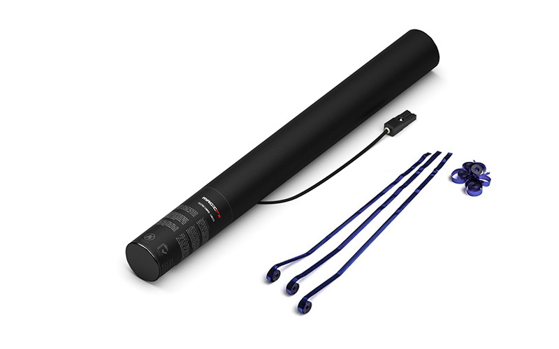 Magic FX Elektrische Luftschlangen Kanone 50cm Blau Metallic