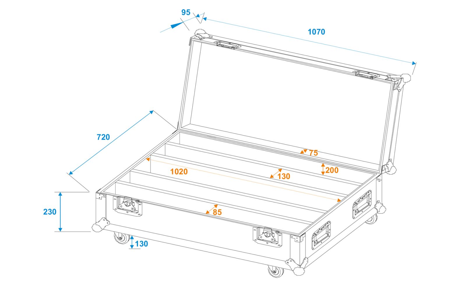 Roadinger Flightcase 4x LED IP Atmo Bar 10