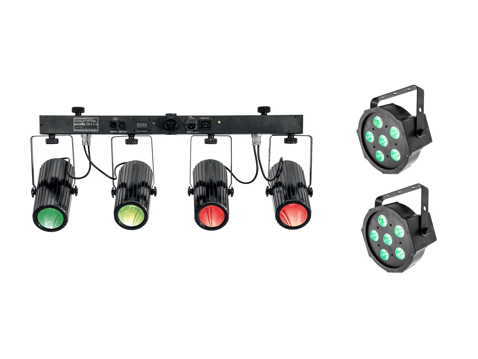 Eurolite Set 2x LED SLS-6 TCL Spot + LED QDF-Bar RGBAW Lichtset