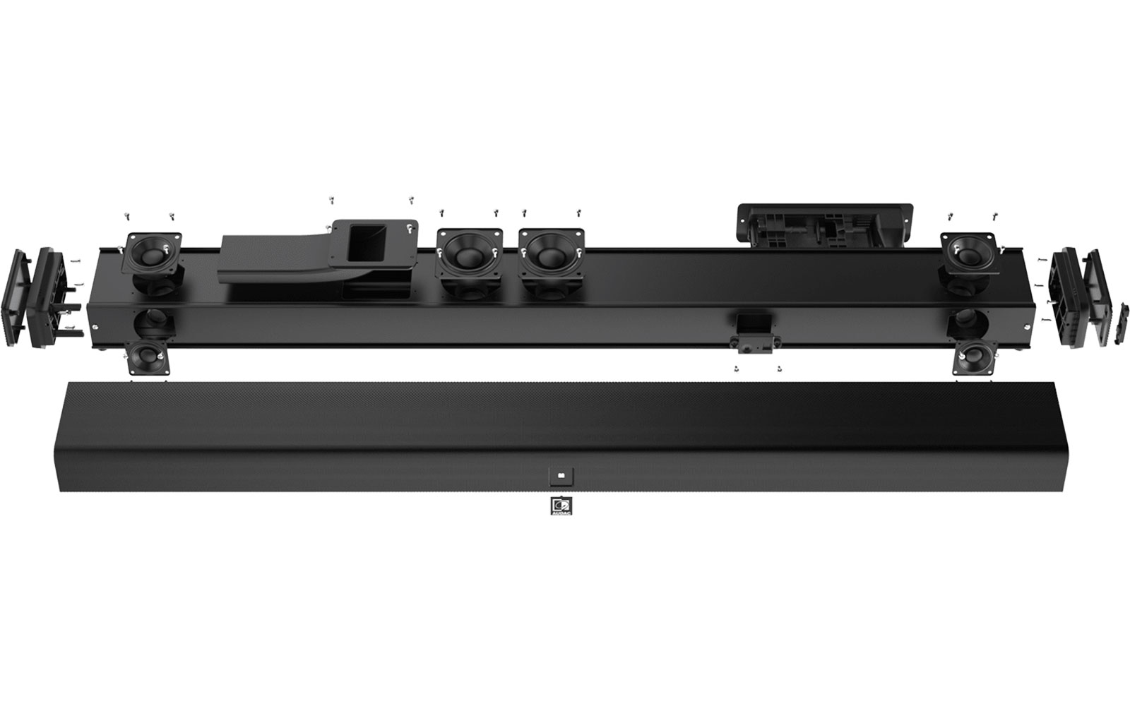 Audac IMEO 2 B - Professionelle 2.1 Soundbar in schwarz