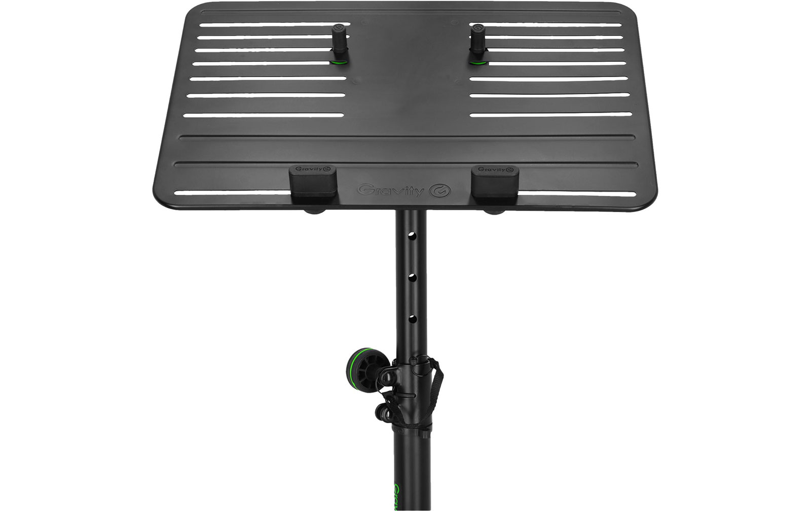 Gravity LTS T 02 B - Universal Laptop-Ständer mit verstellbaren Haltepins und Stahlfuß, Schwarz