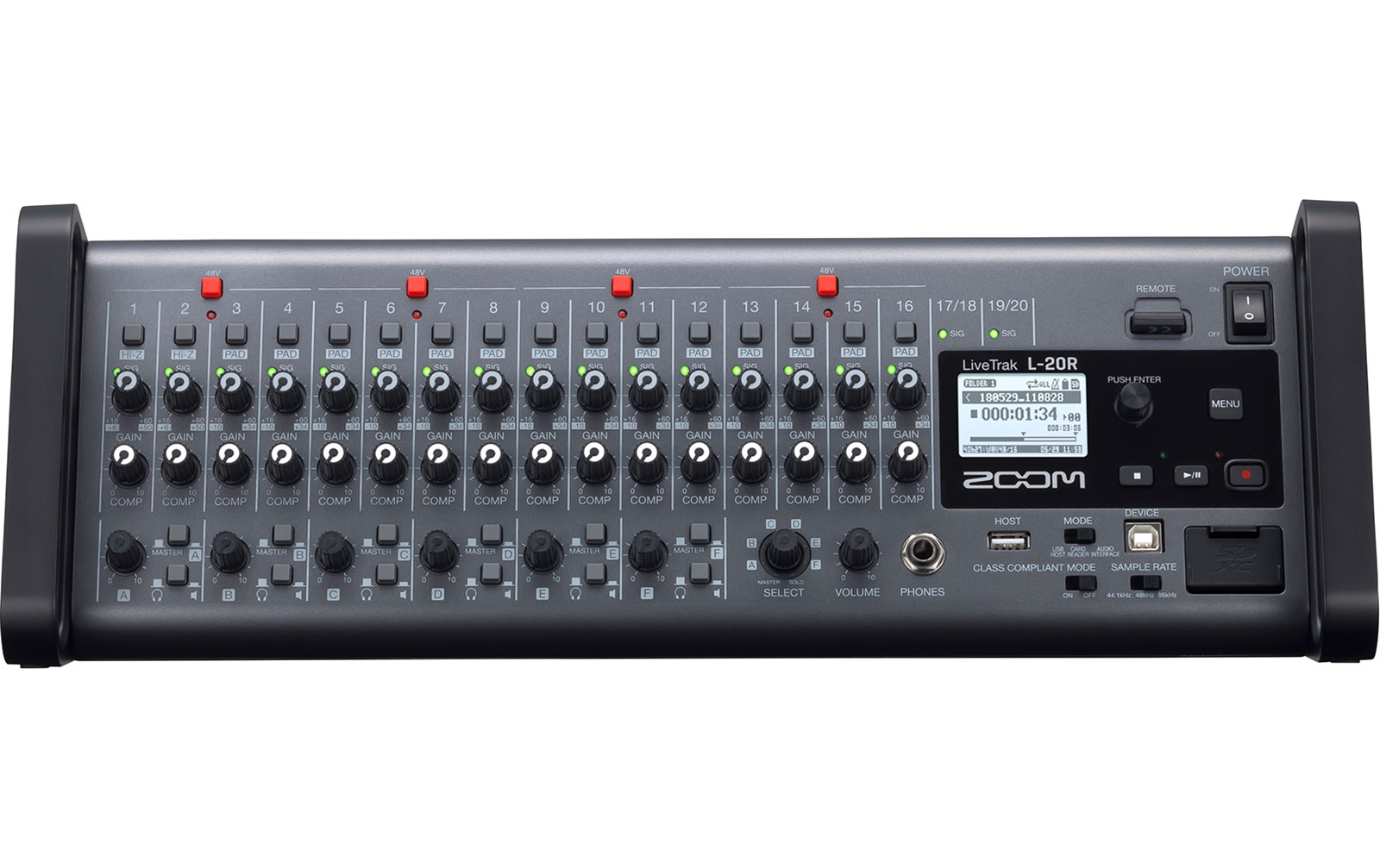 Zoom L-20R LiveTrak - Digital Mixer and Recorder