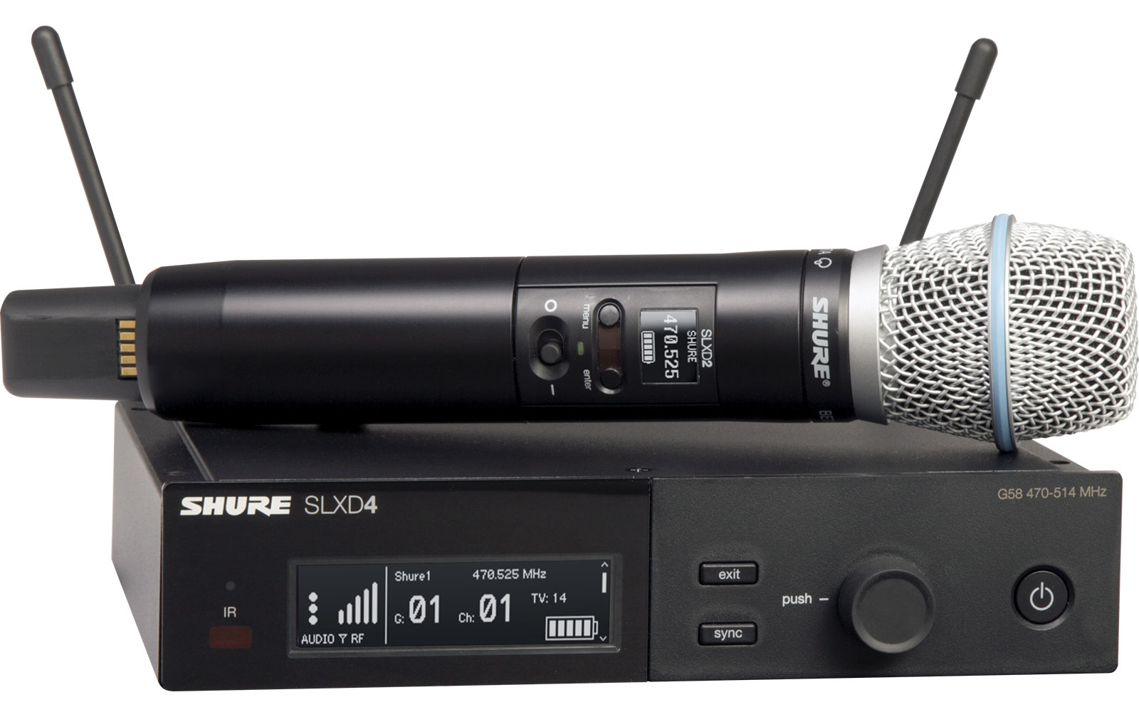 Shure SLXD24/B87A SLX-D Handsendersystem Beta87A 562-606 MHz (SLXD24E/B87A-J53)
