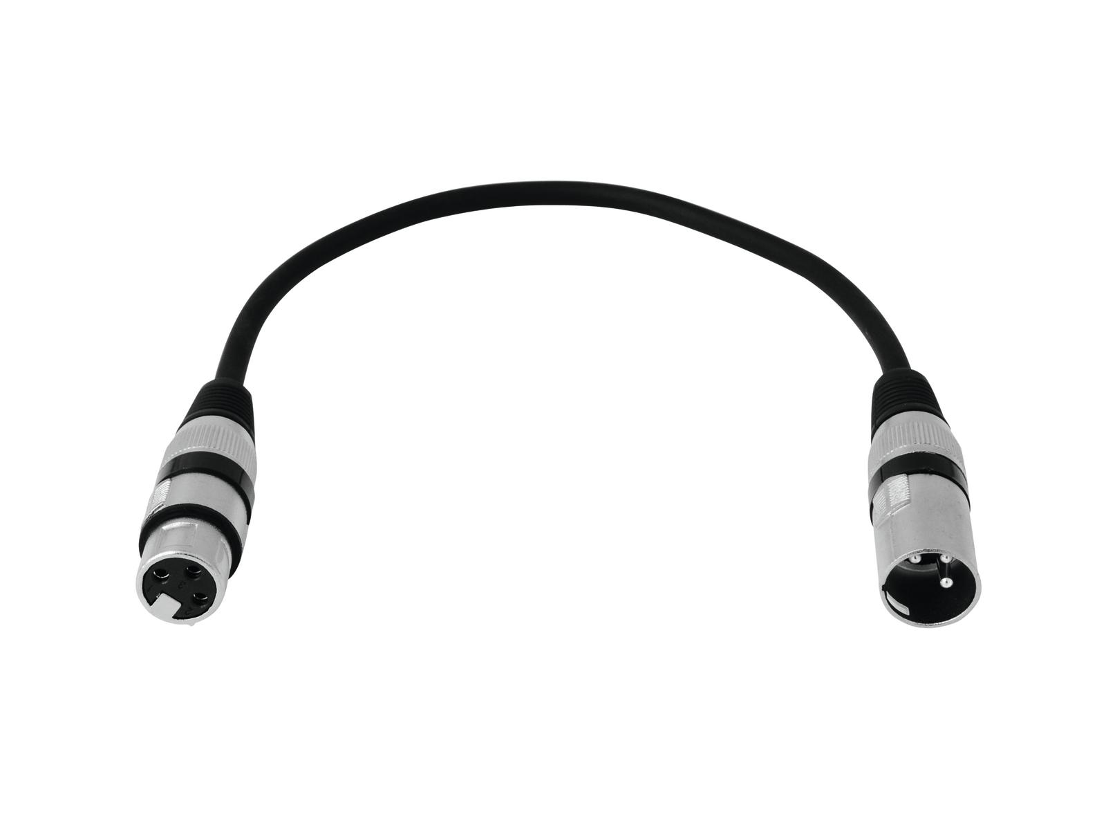 Omnitronic XLR Kabel 3pol 0,2m sw