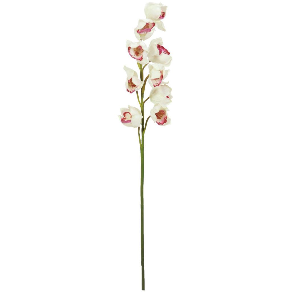 Europalms Cymbidiumzweig, weiß-pink, 90cm, Kunststoff