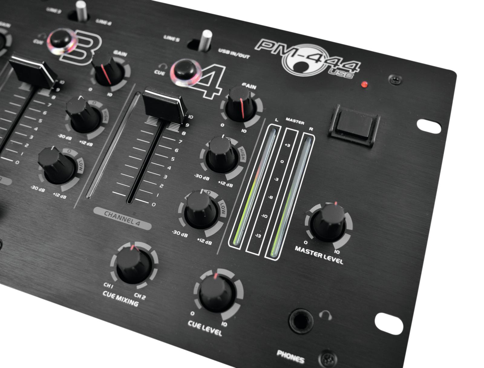 Omnitronic PM-444USB 4-Kanal-DJ-Mixer