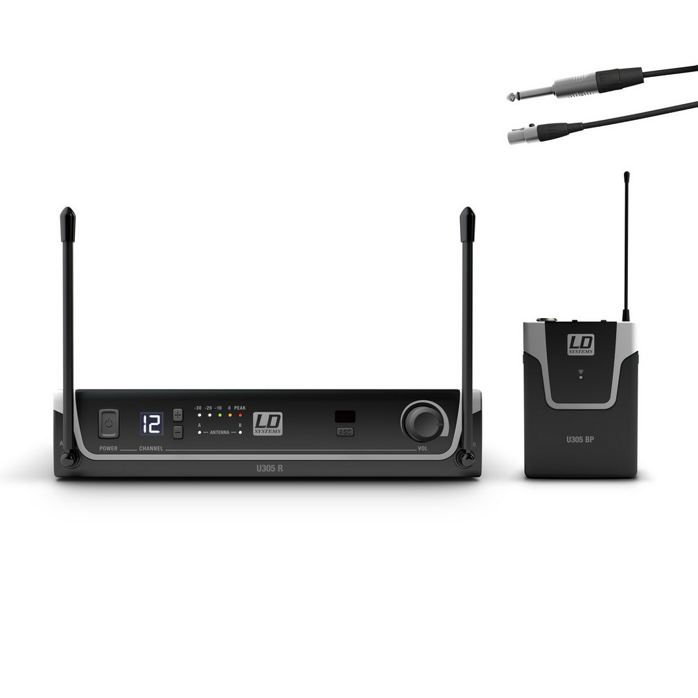 LD Systems U305 BPG Funksystem mit Bodypack und Gitarren Kabel