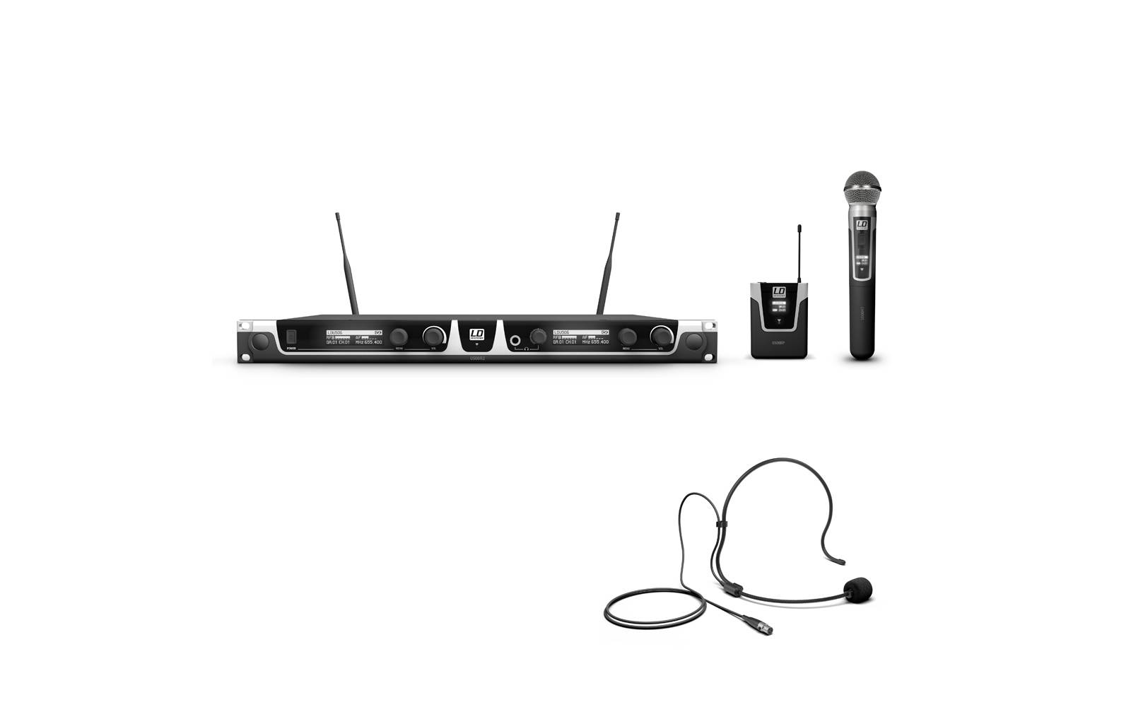 LD Systems U506 HBH 2 Funkmikrofon System mit Bodypack, Headset und Handmikrofon dynamisch