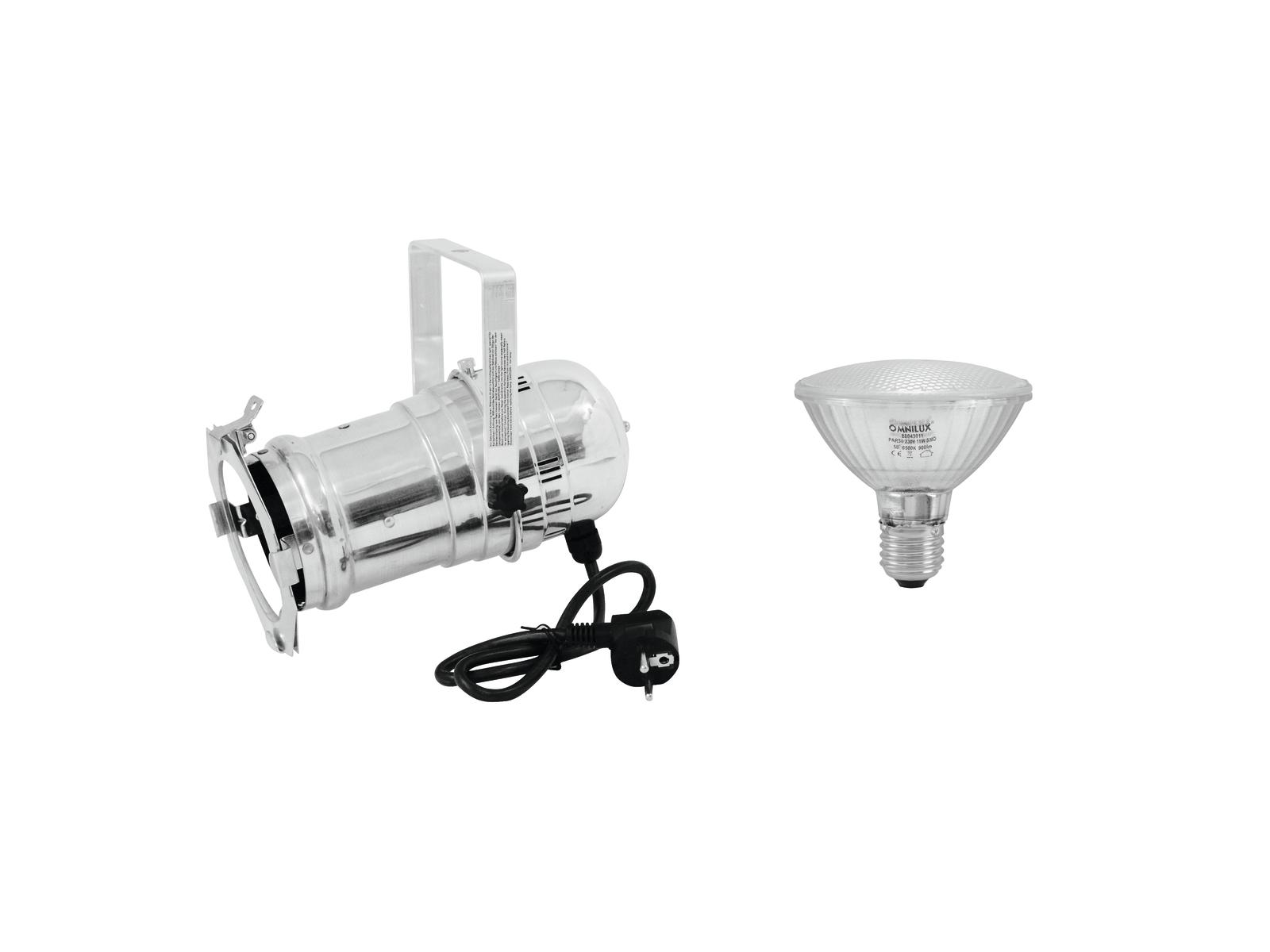Eurolite Set PAR-30 Spot sil + PAR-30 230V SMD 11W E-27 LED 6500