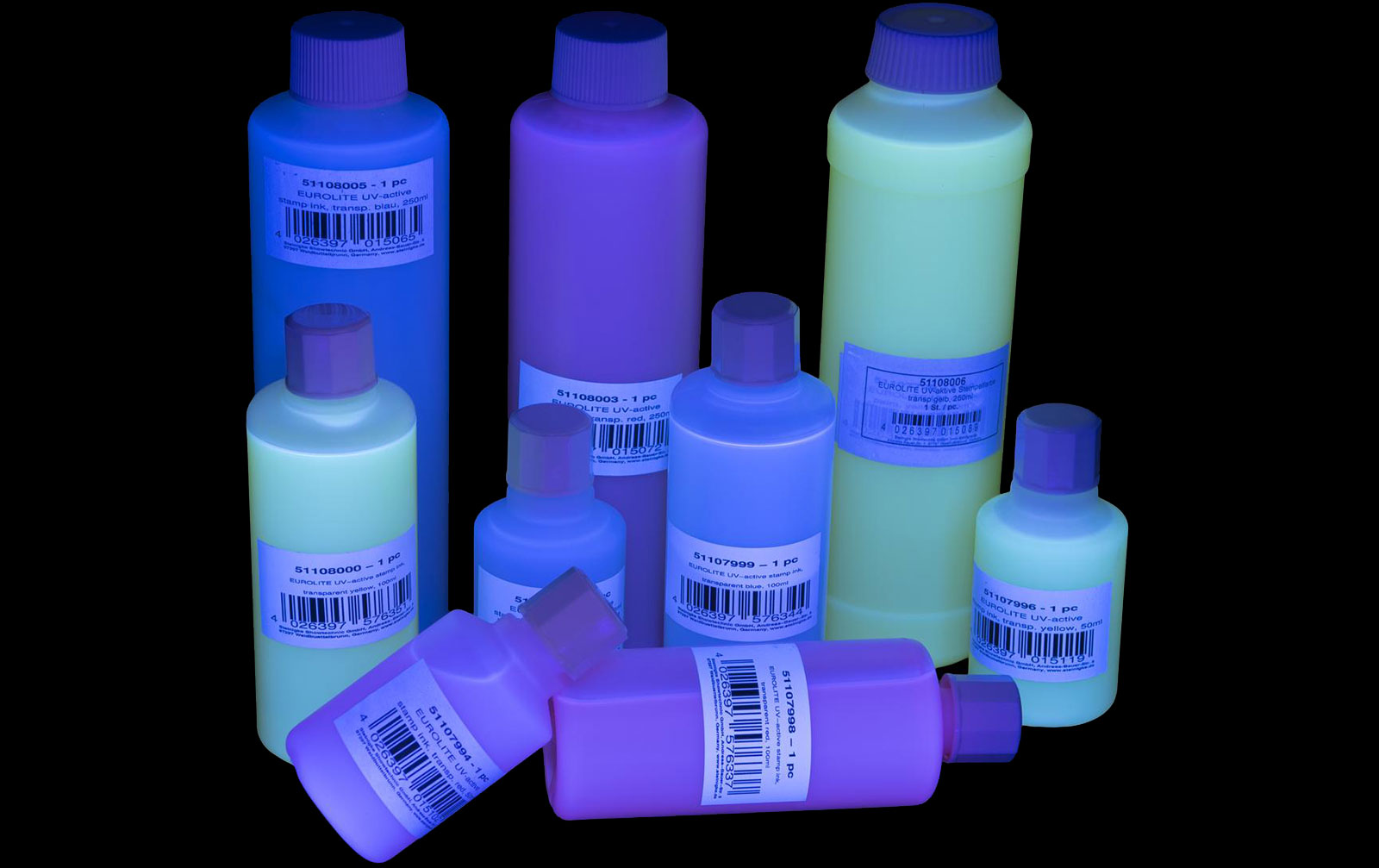 Eurolite UV-aktive Stempelfarbe, transparent blau, 100ml