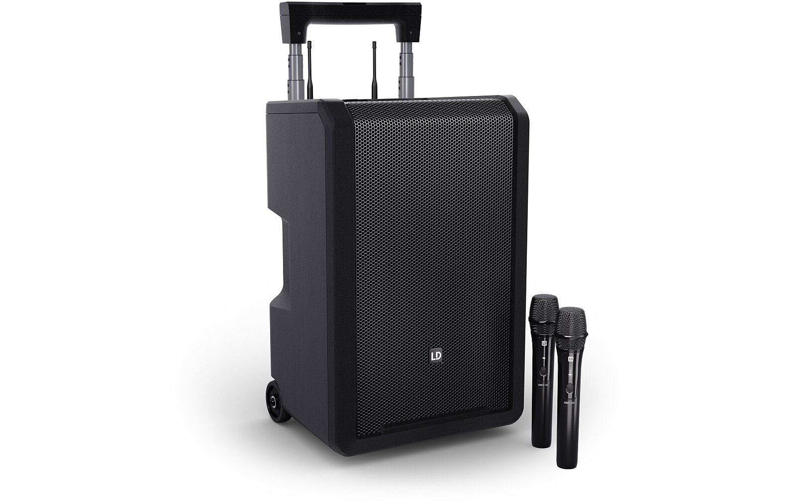 LD Systems ANNY® 10 HHD 2 B8 - 10" Mobiler Bluetooth® PA-Lautsprecher mit Akku, Mixer und 2x Funkmikrofon