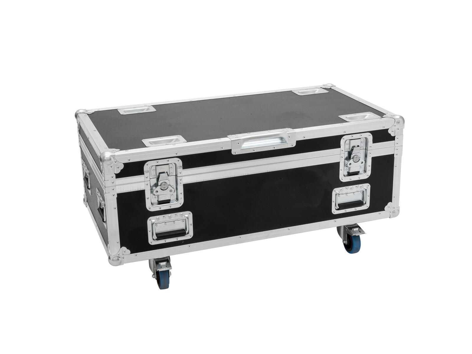 Roadinger Flightcase HIGHLINE 4x Multiflood Pro IP SMD RGBW Strobe/Wash MK2, mit Rollen