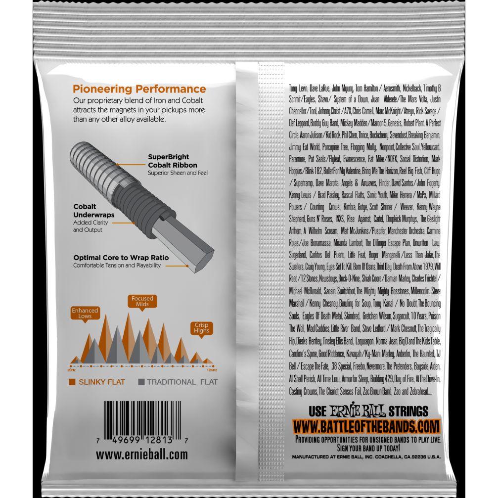 Ernie Ball Slinky Flatwound E-Bass Saiten Satz