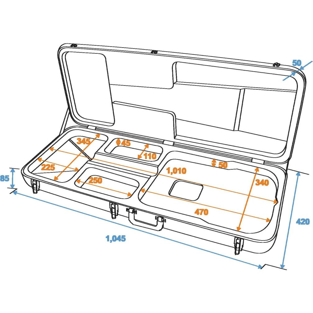 Dimavery ABS-Rectangle-Case für E-Gitarre