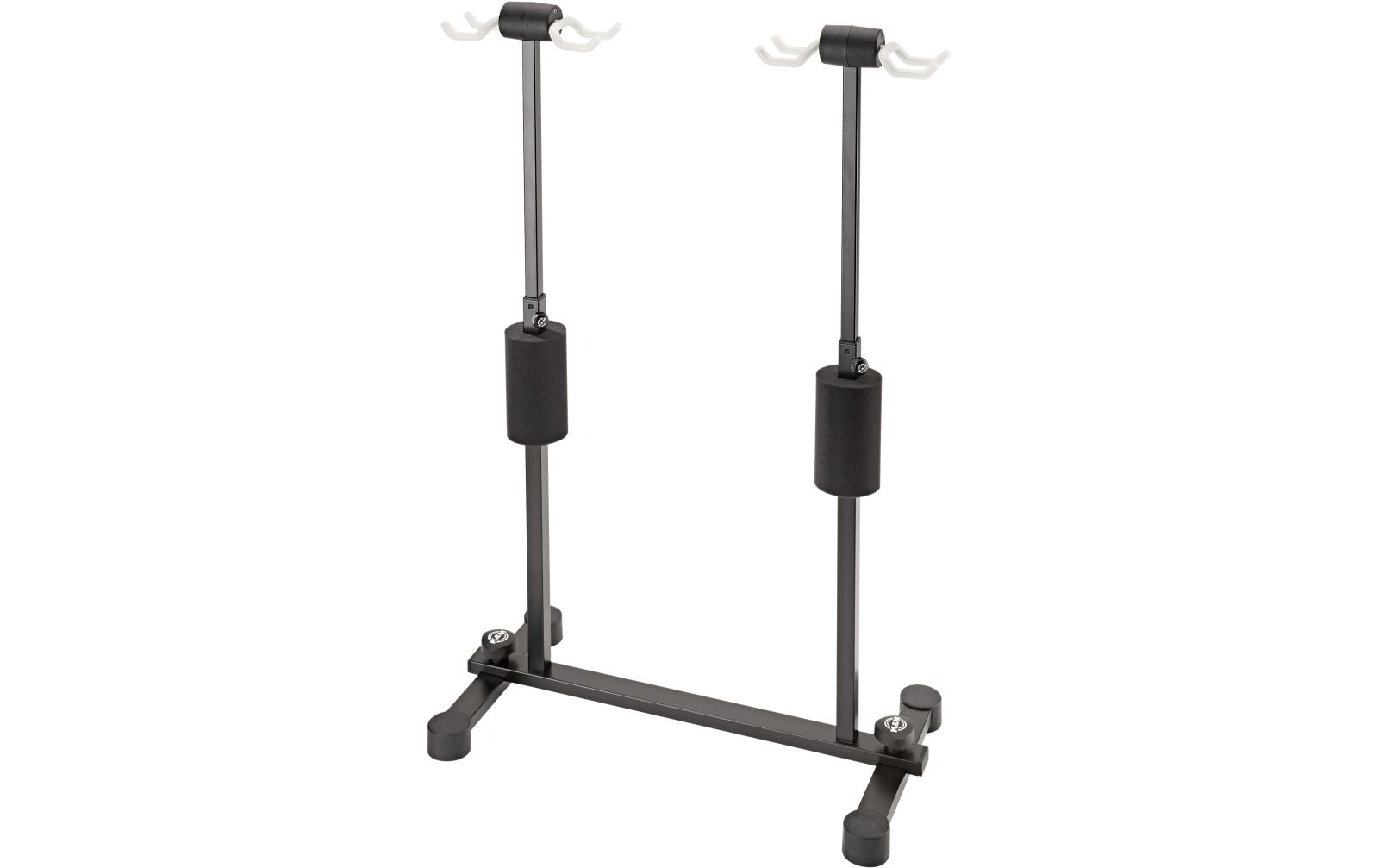 K&M 17605 4-fach Gitarrenständer Roadie, schwarz mit transluzenten Elementen