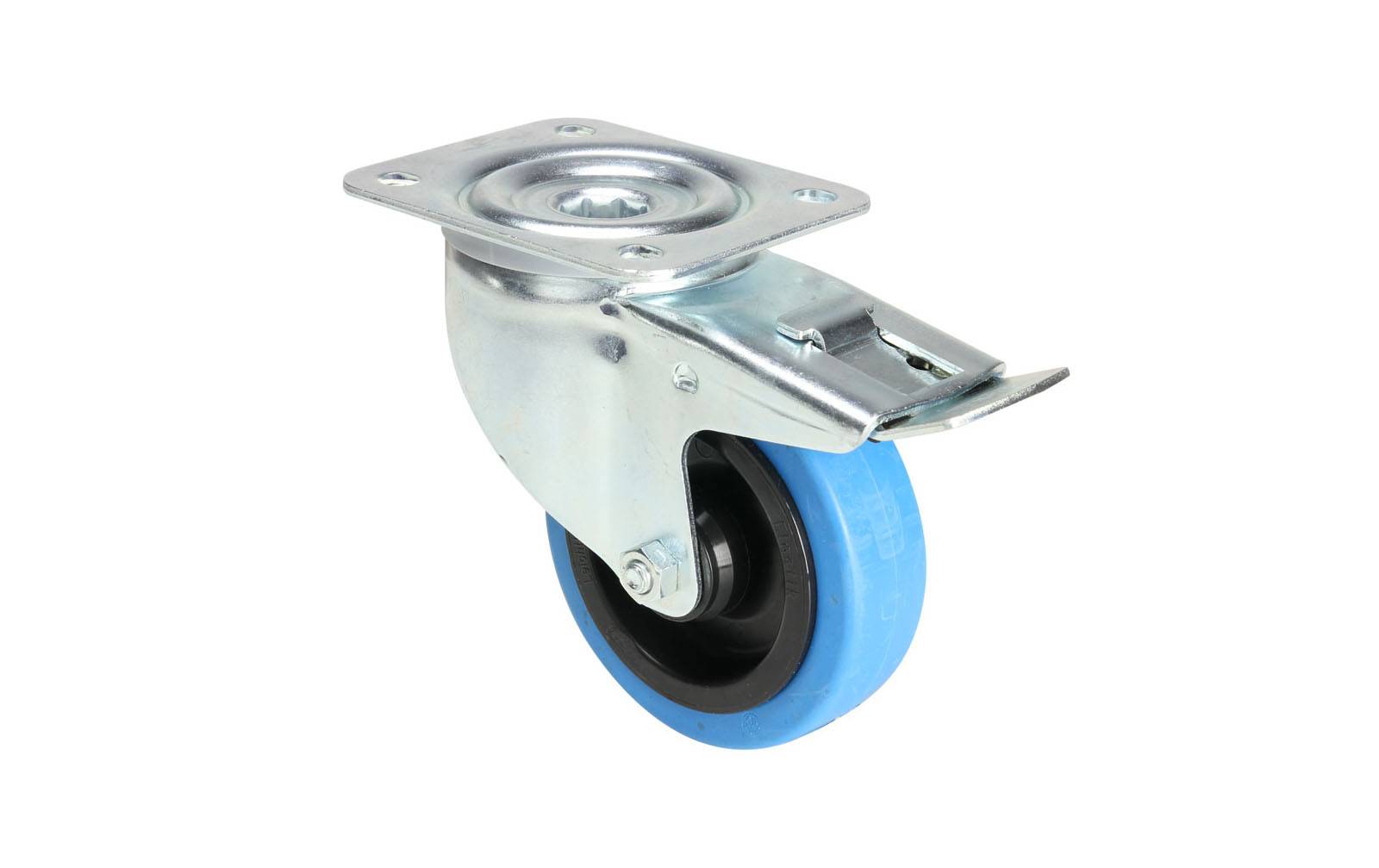 Tente 37034 Lenkrolle 100 mm mit blauem Rad und Feststeller