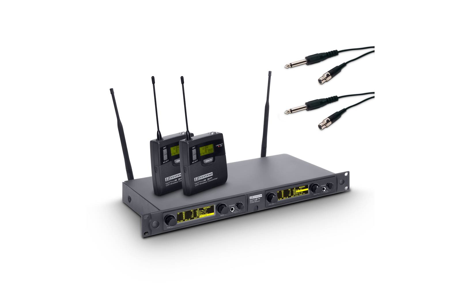 LD Systems WIN 42 BPG 2 B 5 Funkmikrofon System mit 2 x Belt Pack und 2 x Gitarrenkabel Band 5 584 - 607 MHz