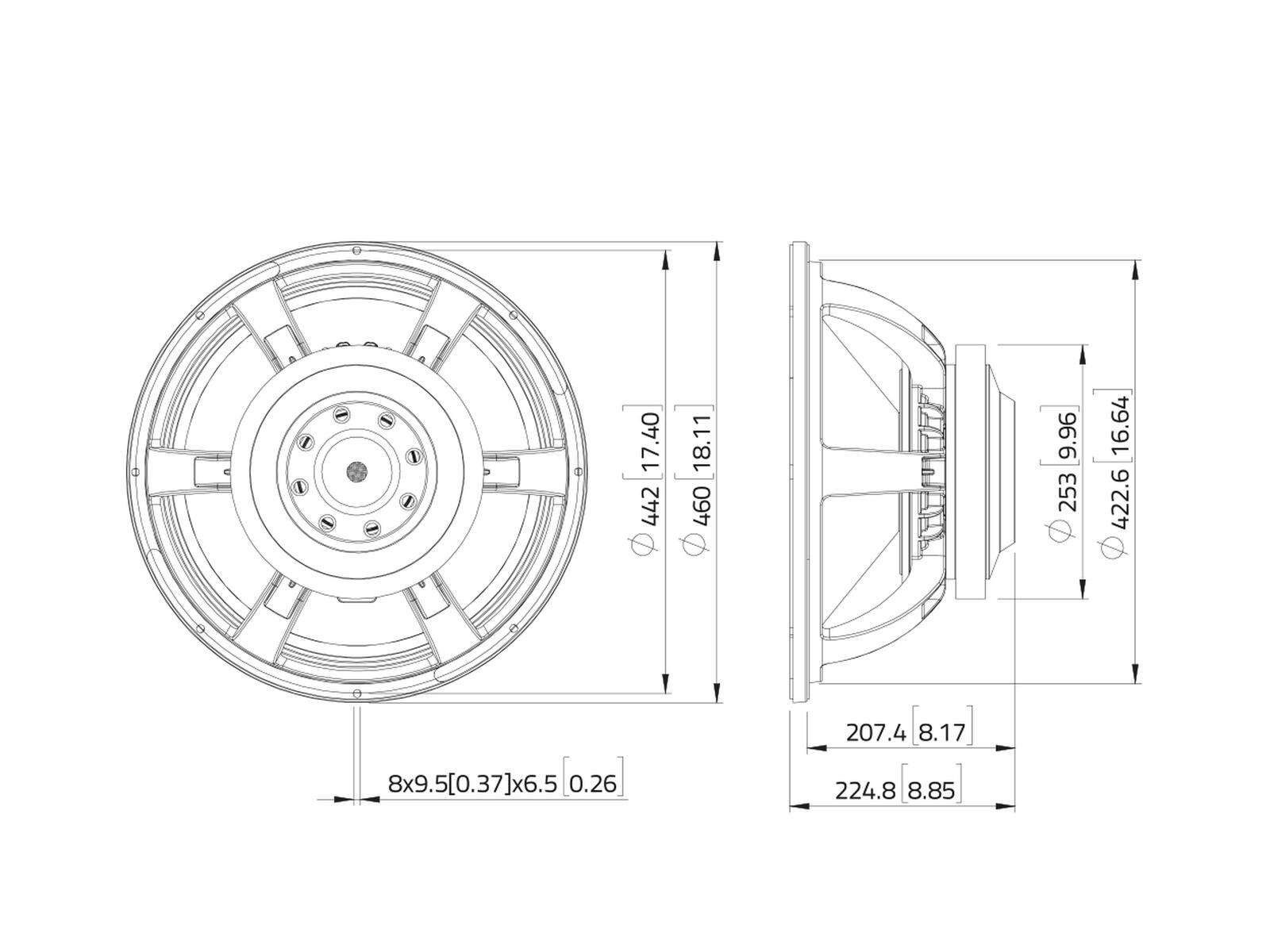 Lavoce SAF184,50-4 18 Zoll  Subwoofer, Ferrit, Alukorb