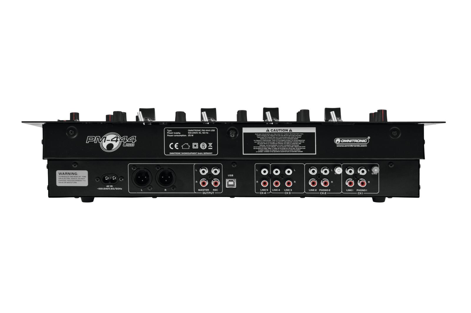 Omnitronic PM-444USB 4-Kanal-DJ-Mixer