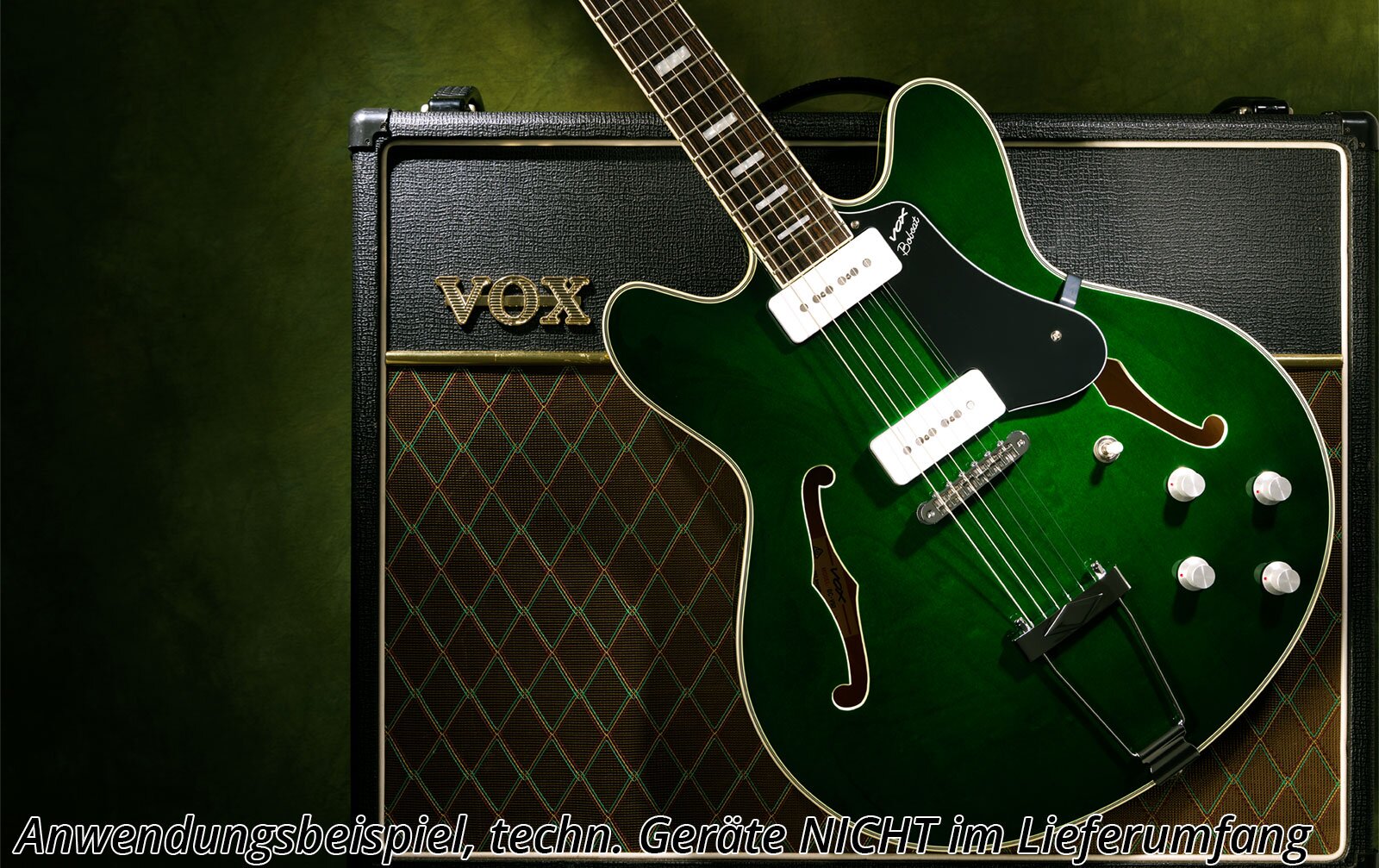 Vox Bobcat V90 Italian Green, halbakustische E-Gitarre inkl. Koffer