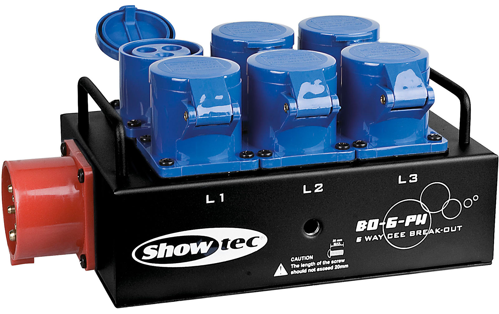 Showtec BO6PWC Breakoutbox CEE 16A to 6x CEE16A