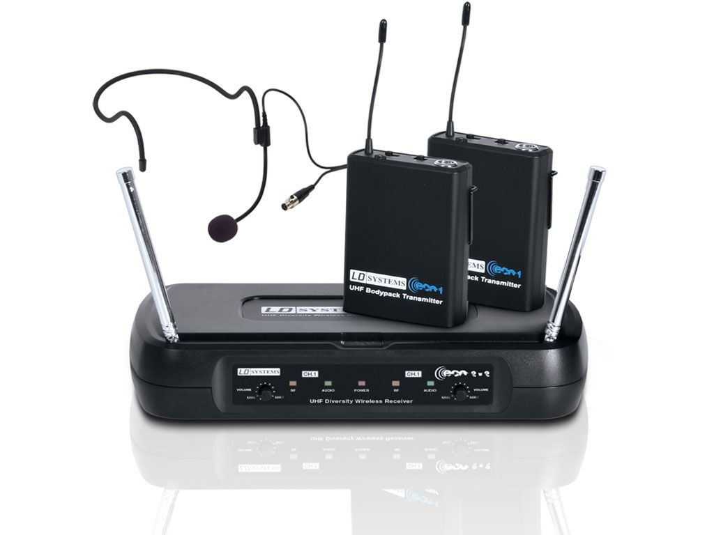 LD Systems ECO 2 Funksystem mit je 2x Belt Pack & Headset - 863,100/864,500 MHz