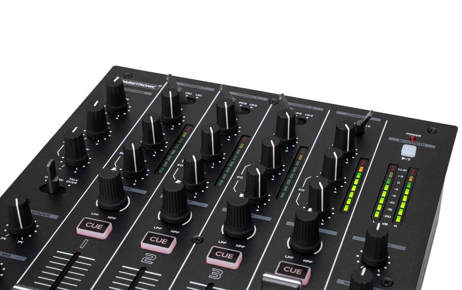 Omnitronic PM-404F 4-Kanal-DJ-Mixer mit Filter und Bluetooth