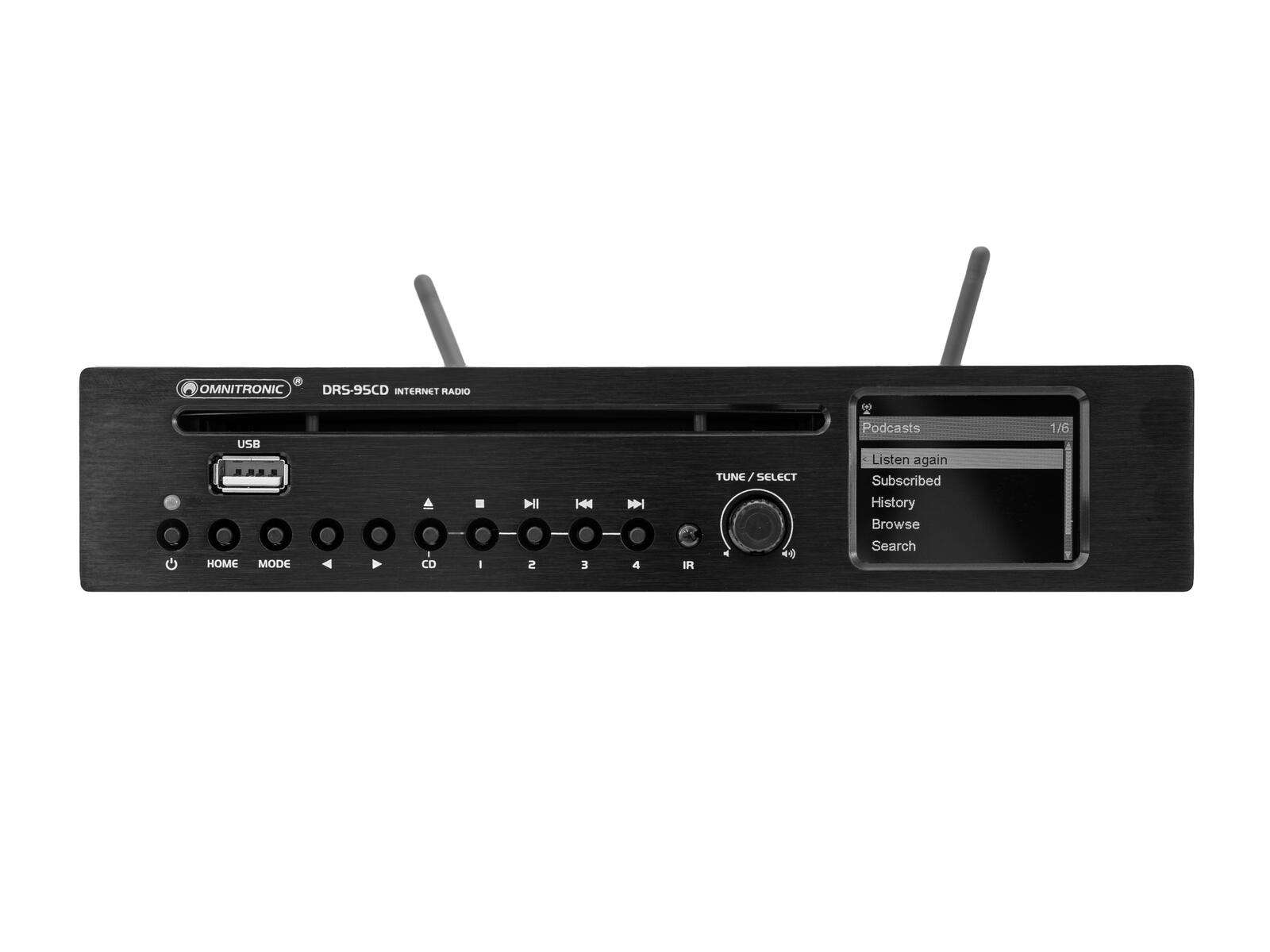 Omnitronic DRS-95CD Internetradio mit DAB+, Bluetooth und CD-Player