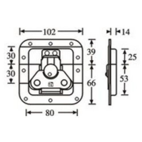 Adam Hall Butterfly mittel mit Gegendruckfeder gekröpft 14 mm