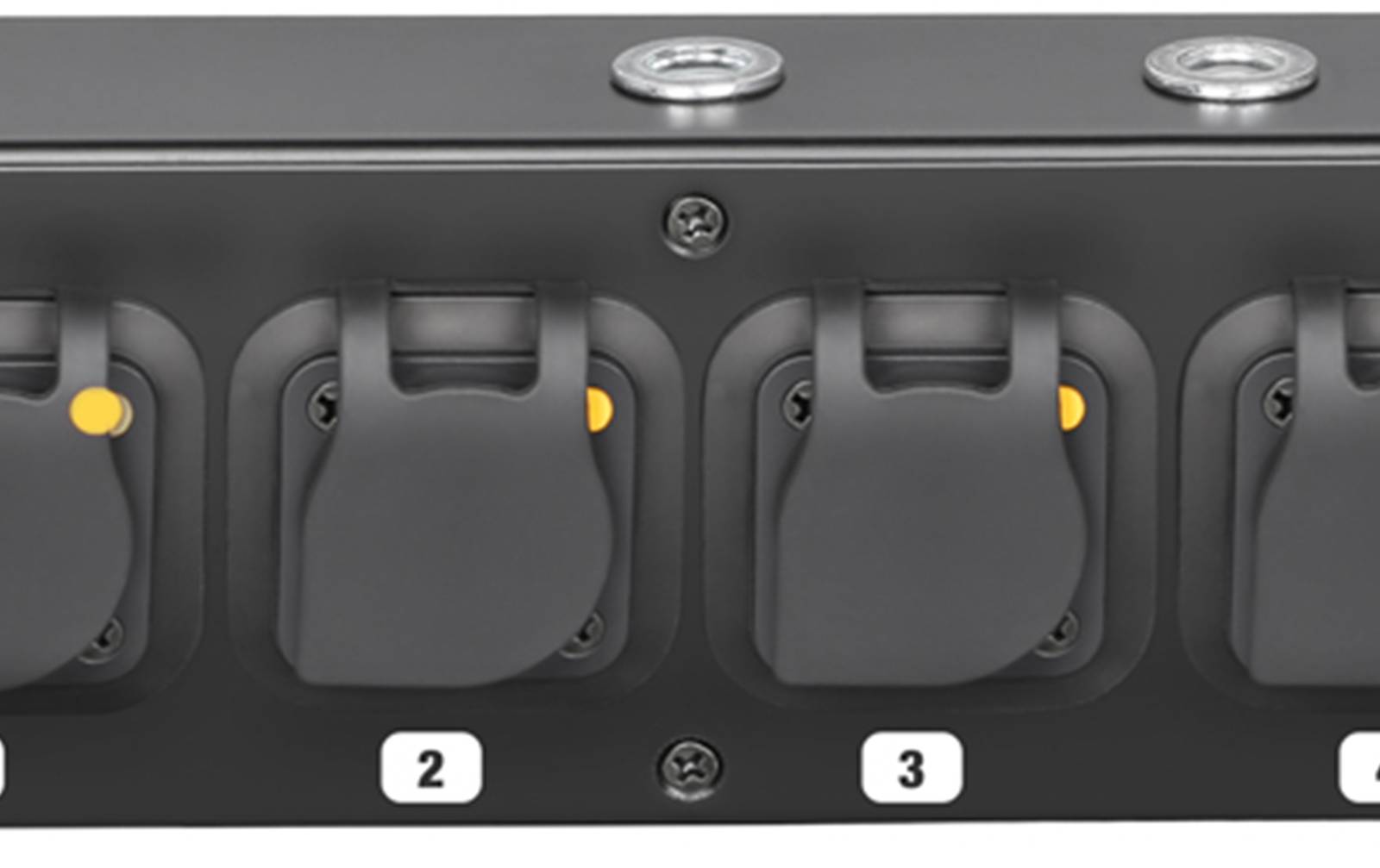 Adam Hall PROPORT 4 TT Stromverteiler 1 x Schwarz & Gelb Power Input 5 x Schwarz & Gelb Power Output