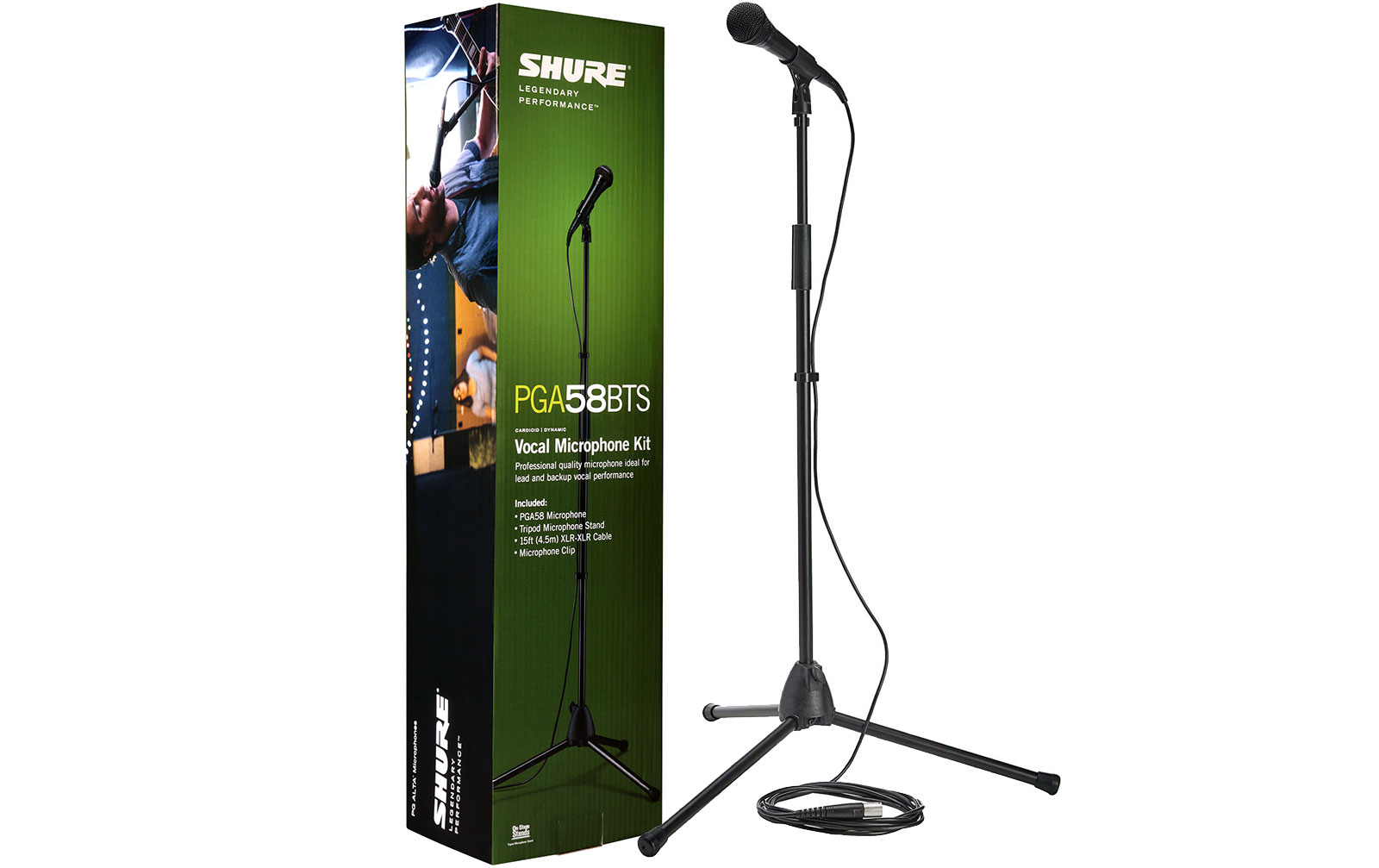 Shure PGA58 BTS Alta, inklusive Kabel (XLR) und Mikrofonstativ