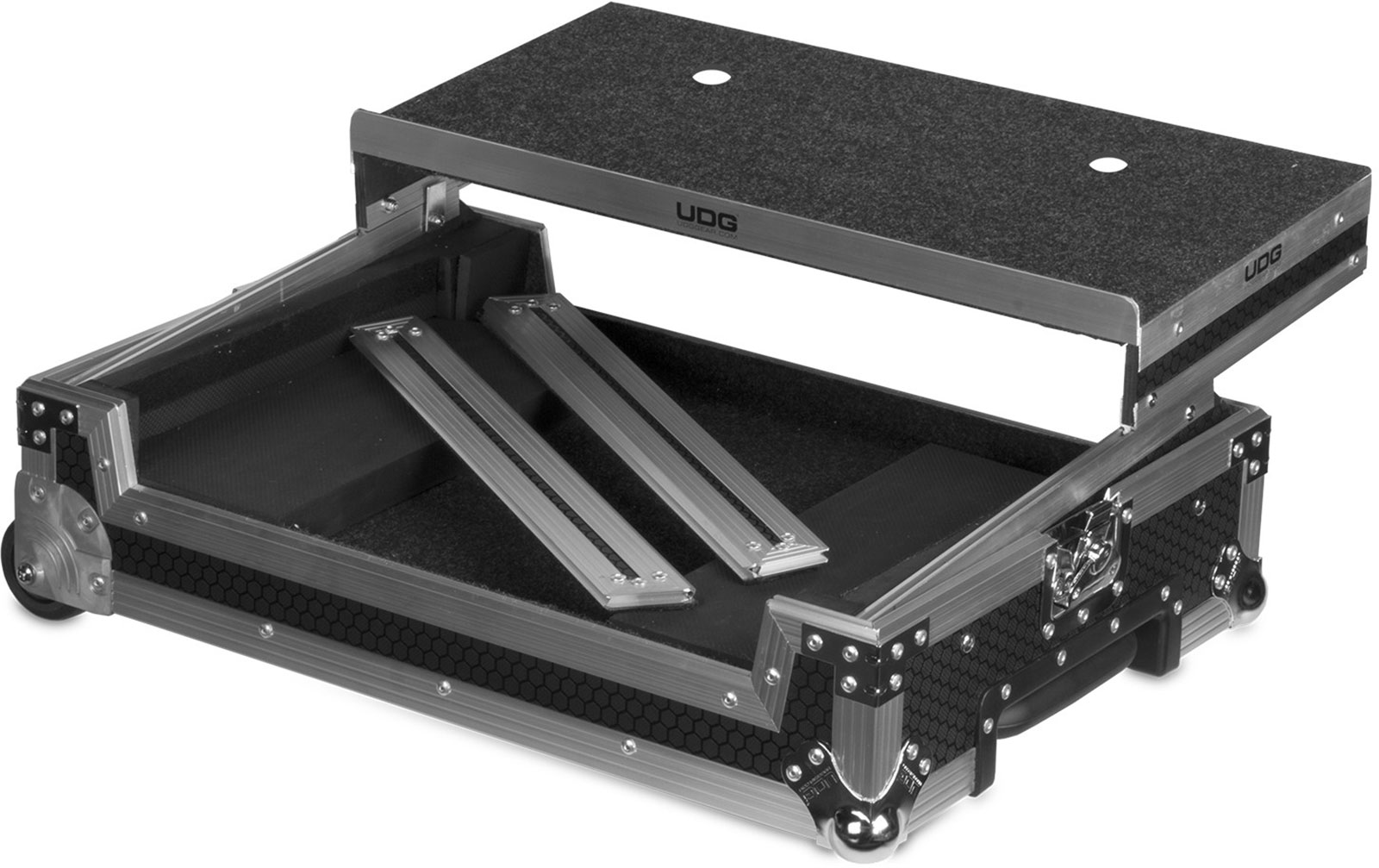 UDG Ultimate Flight Case Multi Format XL Silver Plus (Laptop Shelf, Trolley & Wheels) (U92059SL)