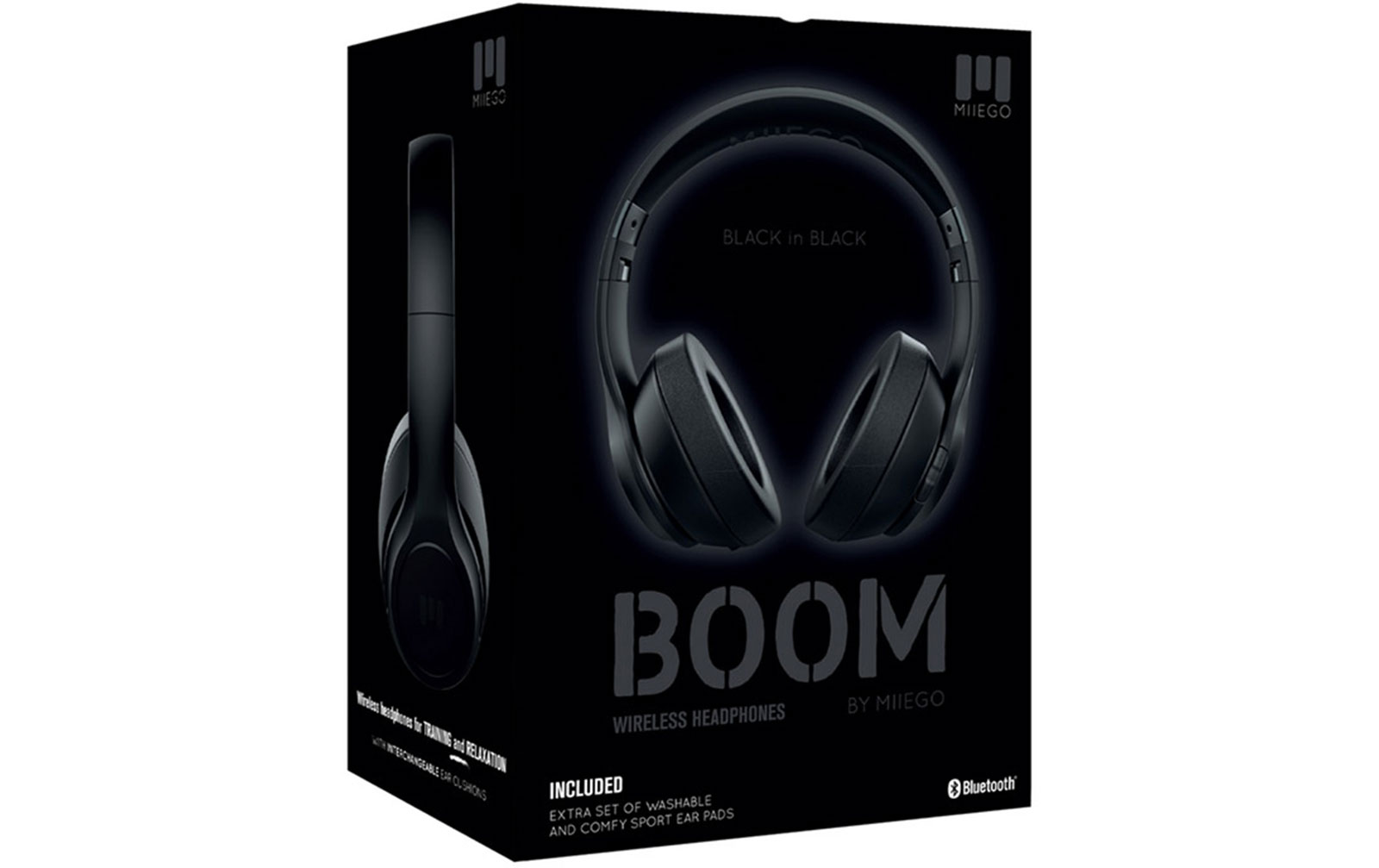 Miiego Boom - Premium Wireless On-Ear Kopfhörer - Schwarz/Schwarz